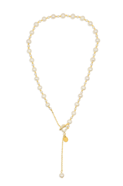 18k Gold Plated Four-leaf Clover Buckle Freshwater Pearl Necklace