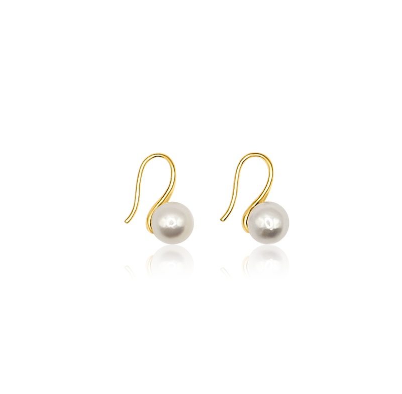 18k Gold-Filled High Heel Stud Akoya Freshwater Pearl Earrings