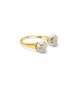 18k Gold Filled Open Ring With Freshwater Pearls