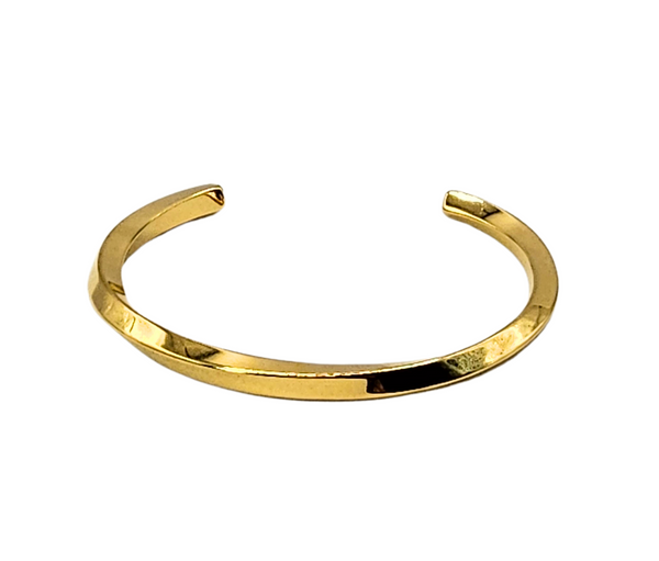 Twisted Bar Golden Cuff Bangle Bracelet - Gold/Silver