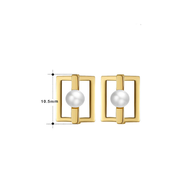 Thelma 14k Gold Plated Small Stud Freshwater Earrings