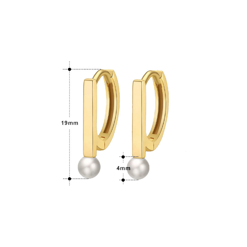Fe 14k Gold Plated Small Hoop Freshwater Earrings