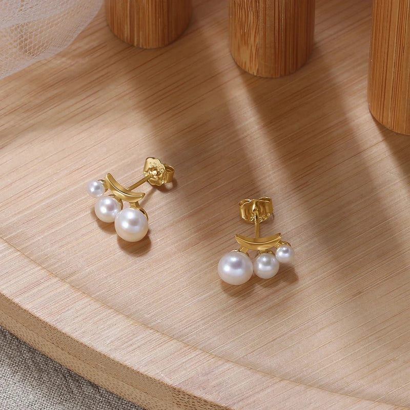 Lei 14k Gold Plated Freshwater Pearl Stud Earrings