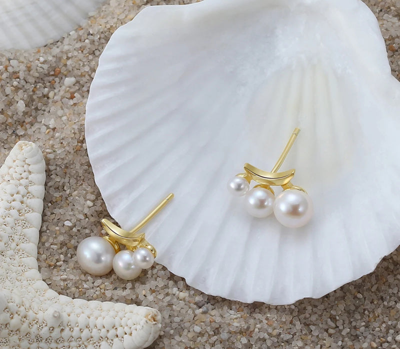 Lei 14k Gold Plated Freshwater Pearl Stud Earrings