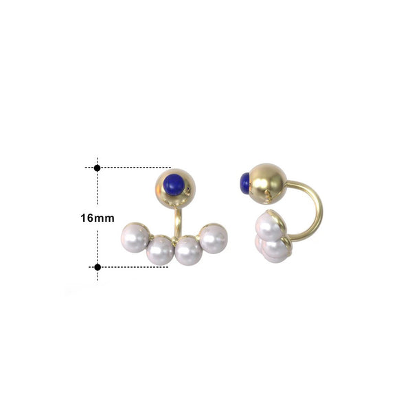 Vicky 14k Gold Plated Lapis Lazuli Freshwater Stud Earrings