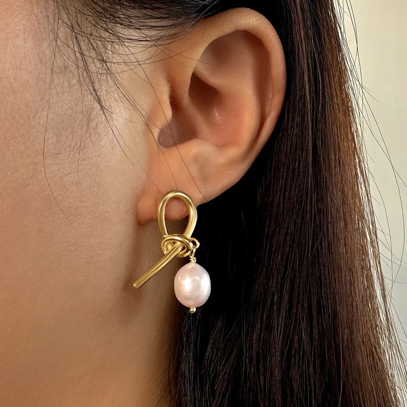 Kaye 14k Gold Plated Freshwater Pearl Luxury Drop Earrings