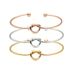 Forever Love Knot Infinity Cuff Bracelet  -Gold/Silver/Rose Gold