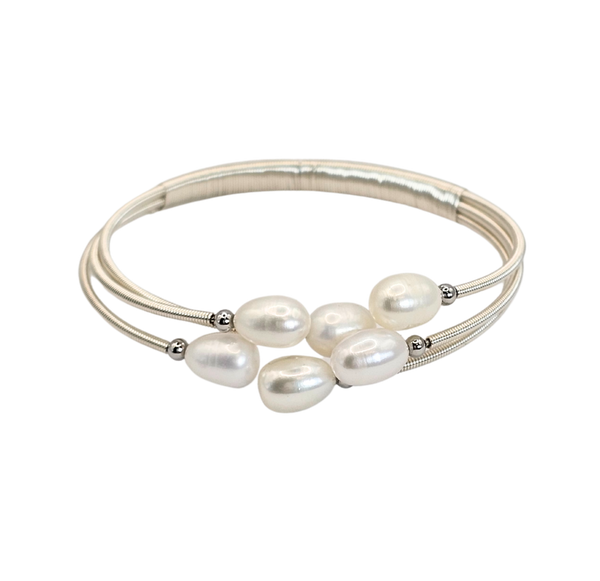 Whisper Freshwater Pearl Adjustable Cuff - White