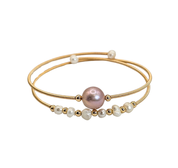 Haven Freshwater Pearl Adjustable Cuff - Pink