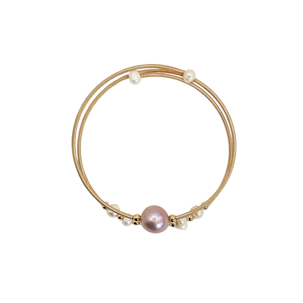 Haven Freshwater Pearl Adjustable Cuff - Pink