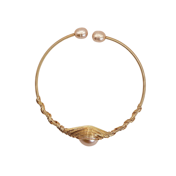 Reflections Freshwater Pearl Adjustable Cuff - Peach