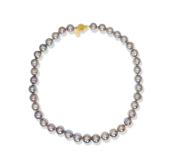 AAAA Japanese Akoya 11-12mm Gray Pearl Necklace