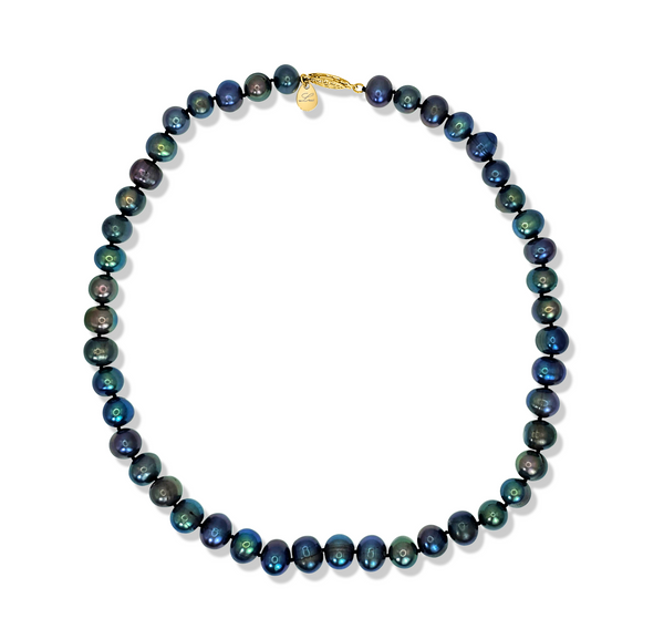 AAA+ Tahitian 8-9mm Black Pearl Necklace