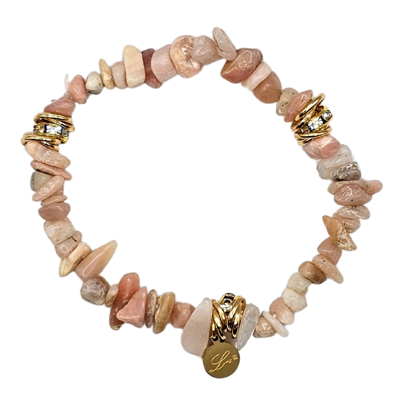 Natural Irregular Crystal Quartz Bracelet - Pink