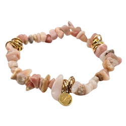 Natural Irregular Crystal Quartz Bracelet - Pink