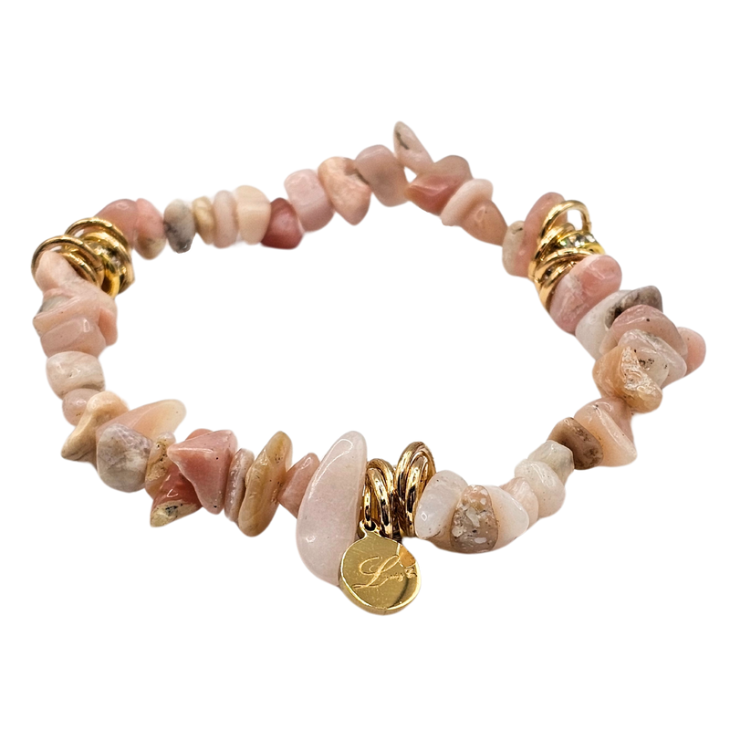 Natural Irregular Crystal Quartz Bracelet - Pink