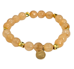 8mm Citrine Beads With Gold Spacers