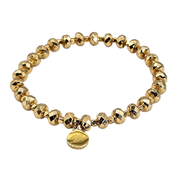 3mm Gold Faceted Bead Bracelet