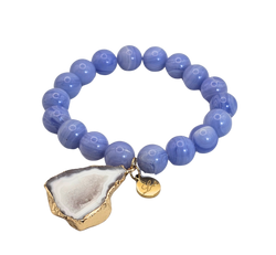 Natural Agate Stone Bracelet with Druzy Geode Agate Slice Charm Bracelets