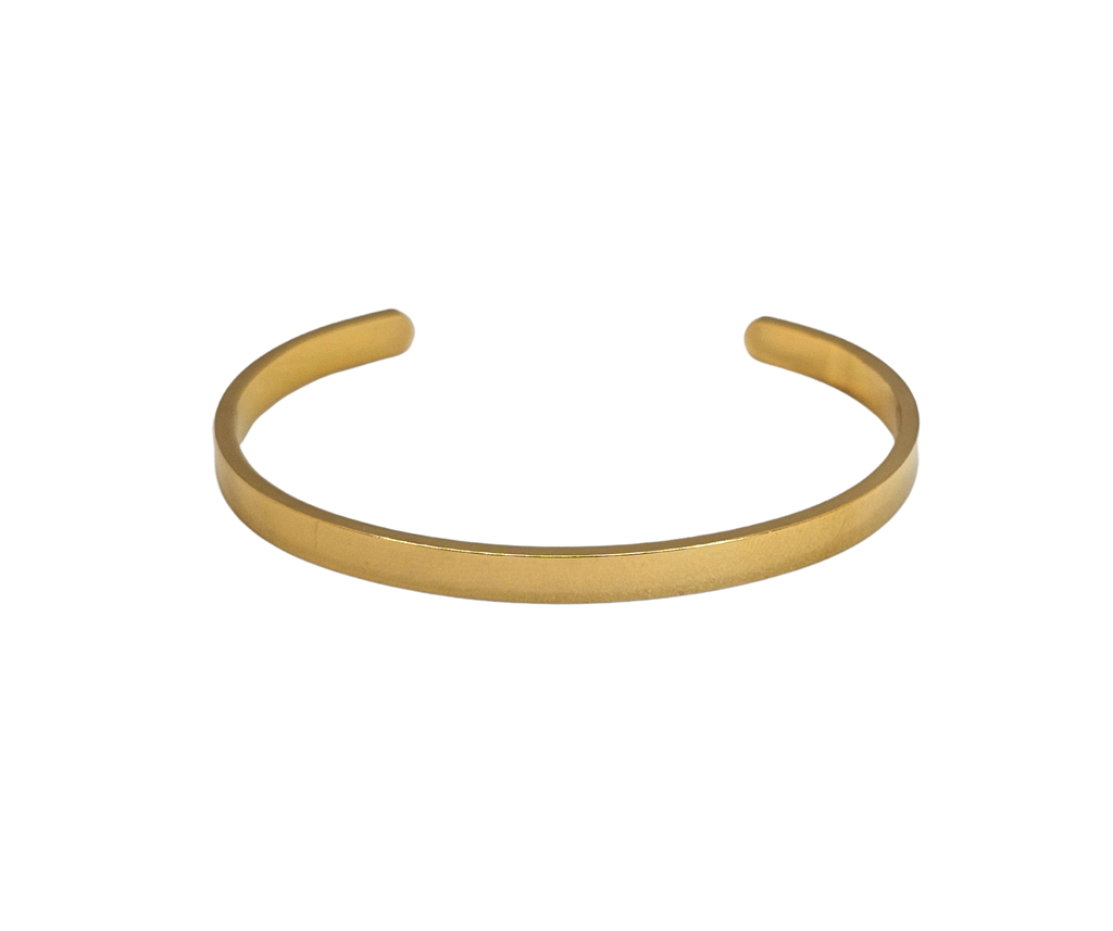 Golden Plain Open Bangle Bracelet - Lui & Co. Miami