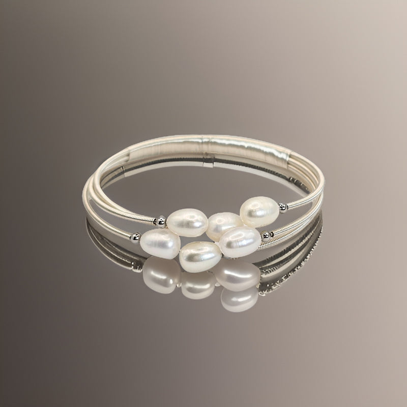 Whisper Freshwater Pearl Adjustable Cuff - White
