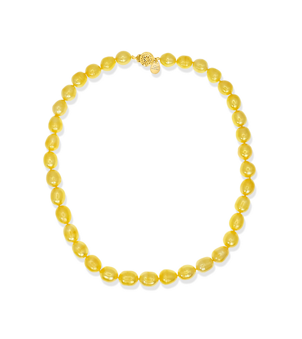 AA+ 9-12mm Freshwater Gold Pearl Necklace